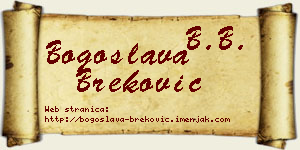 Bogoslava Breković vizit kartica